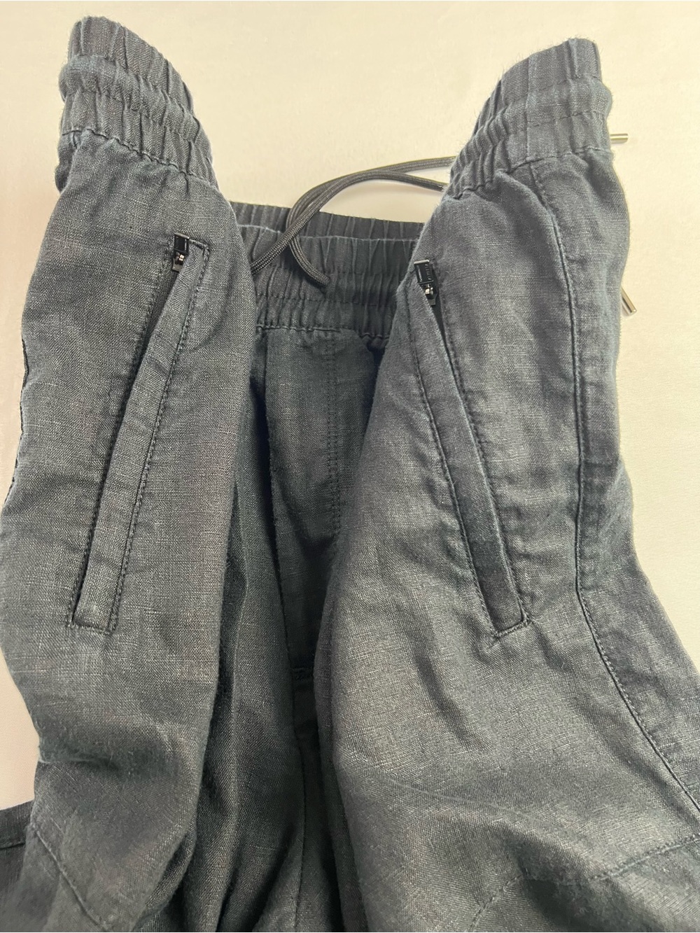 Athleta Retreat Black Linen Wide Leg Ankle Slit Vacation Resort Cruise Pant - Picture 6 of 14